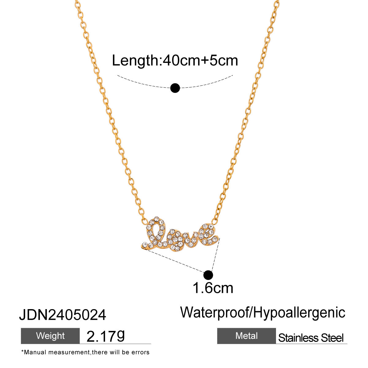 KalonBd Elegant diamond Love necklace - KALONBD.COM