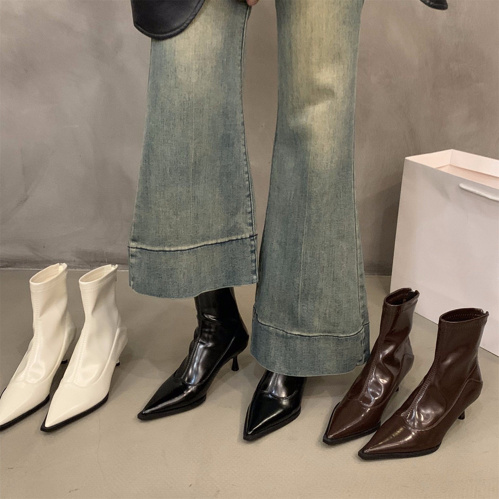 KalonBd American stiletto stitching skinny boots - KALONBD.COM