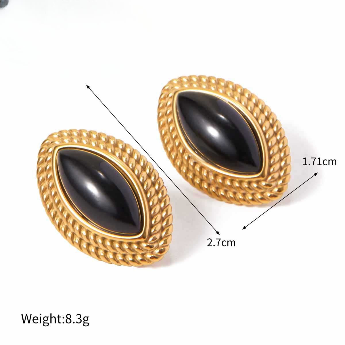 American stainless steel black earrings - KALONBD.COM