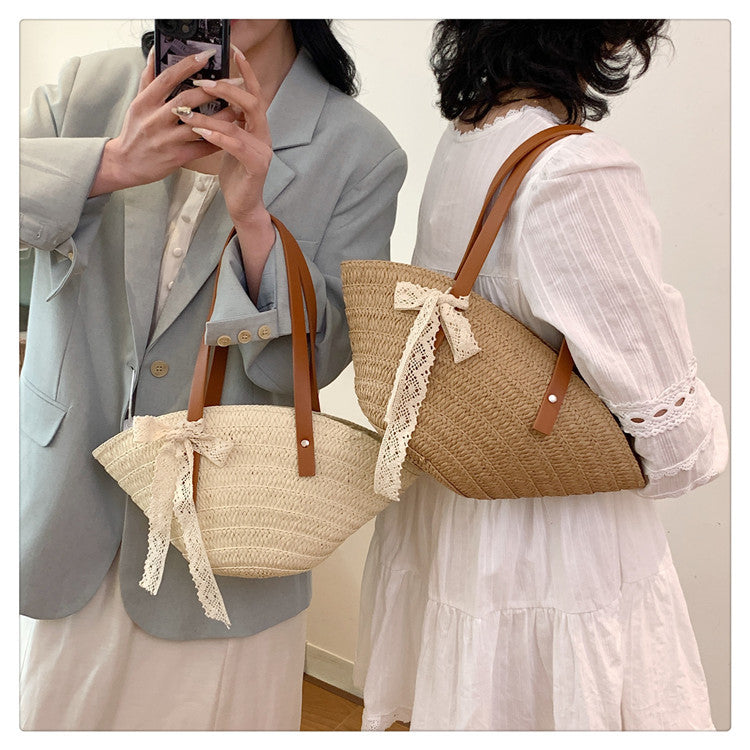 Fashionable Handmade Rattan Woven Beach Bag - KALONBD.COM