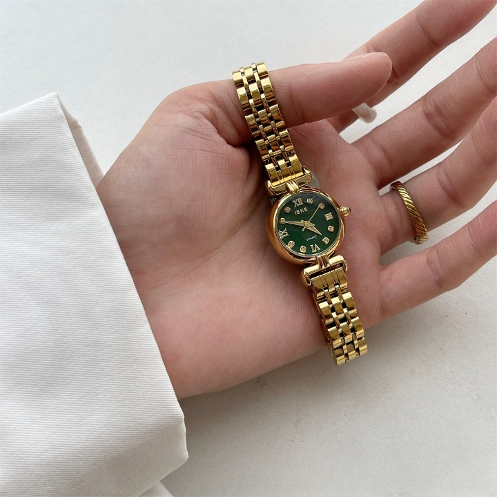 KalonBd Classic emerald small gold watch (pre-book) - KALONBD.COM