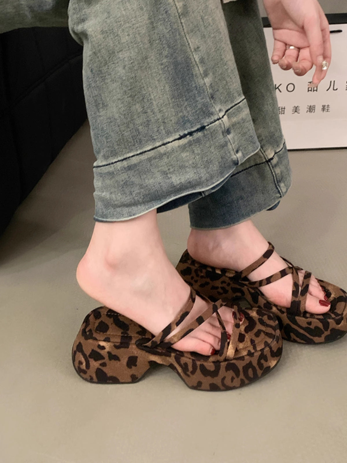 Leopard thick-soled Heels - KALONBD.COM