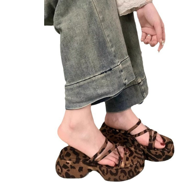 Leopard thick-soled Heels