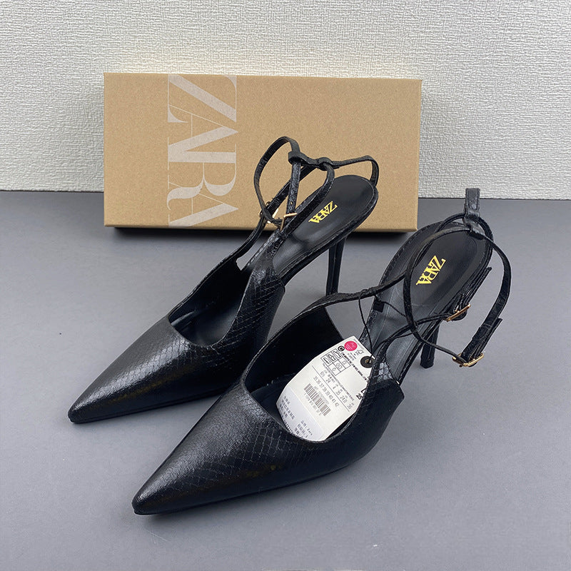 Kalonbd ZA25 summer new black heels - KALONBD.COM
