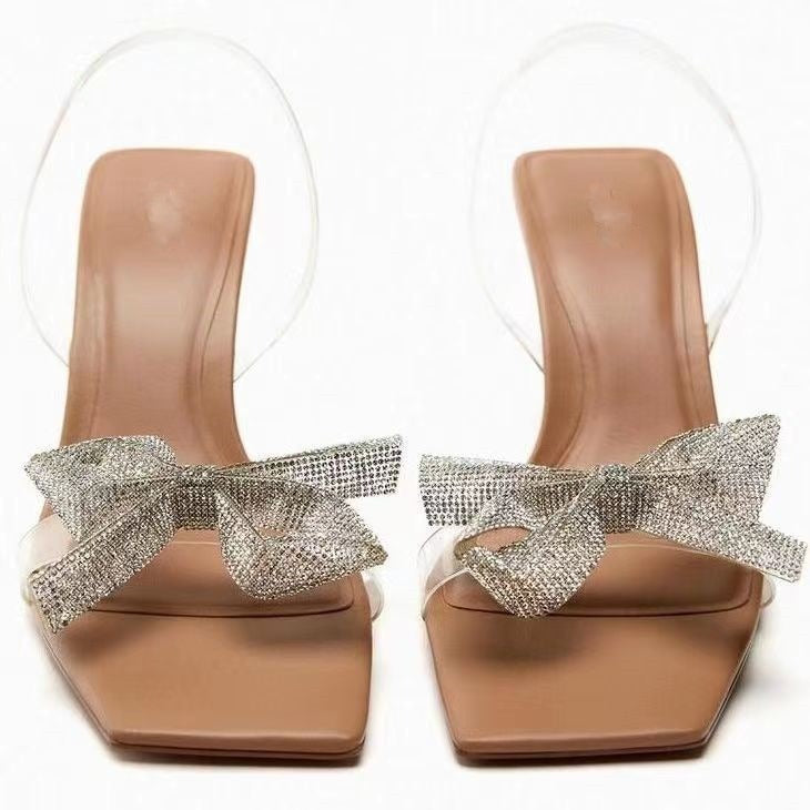 Kalonbd Rhinestone Bowknot High Heels - KALONBD.COM