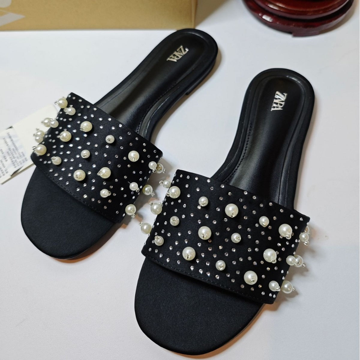 KalonBd rhinestone pearl sandals - KALONBD.COM