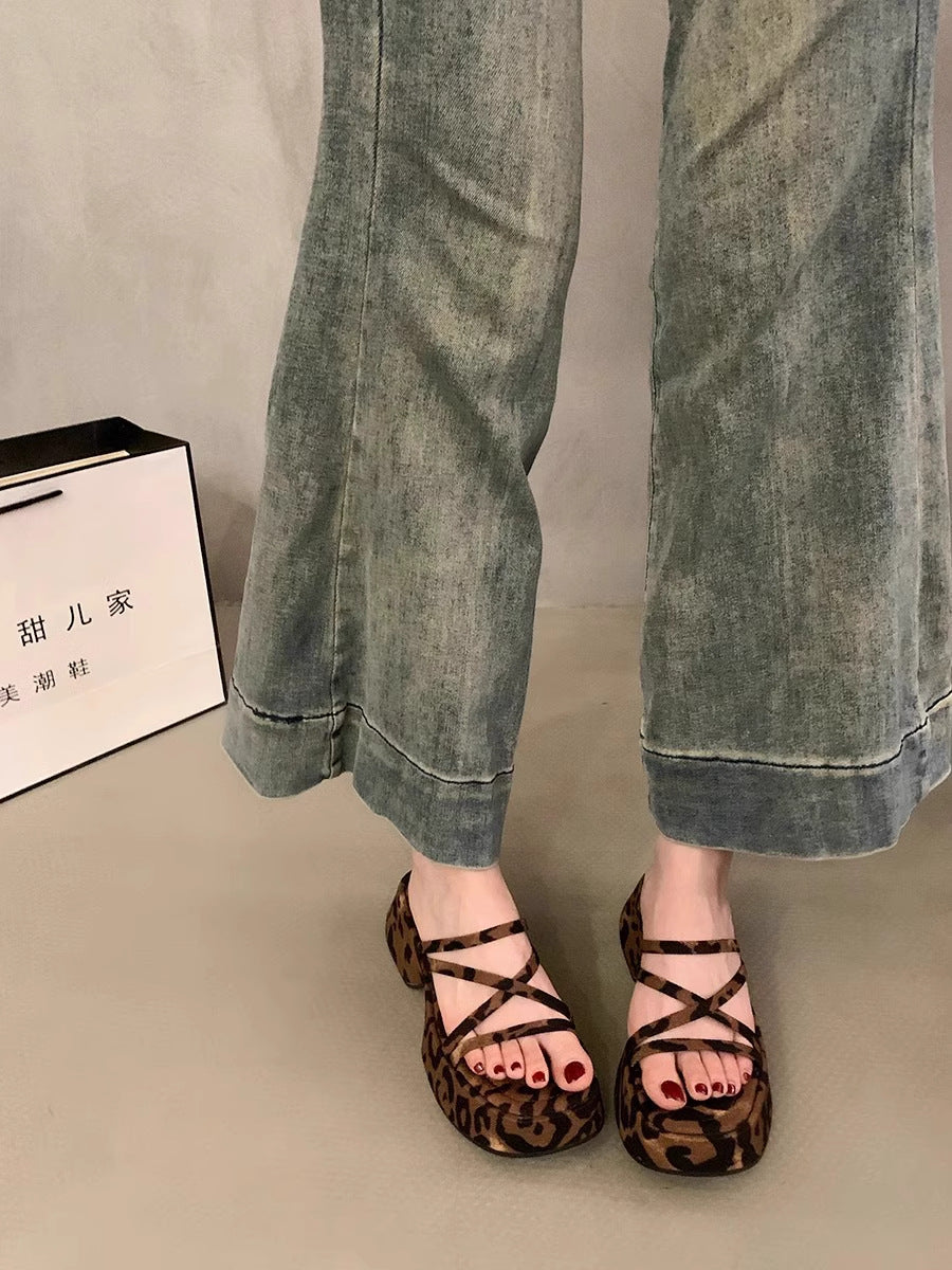 Leopard thick-soled Heels - KALONBD.COM