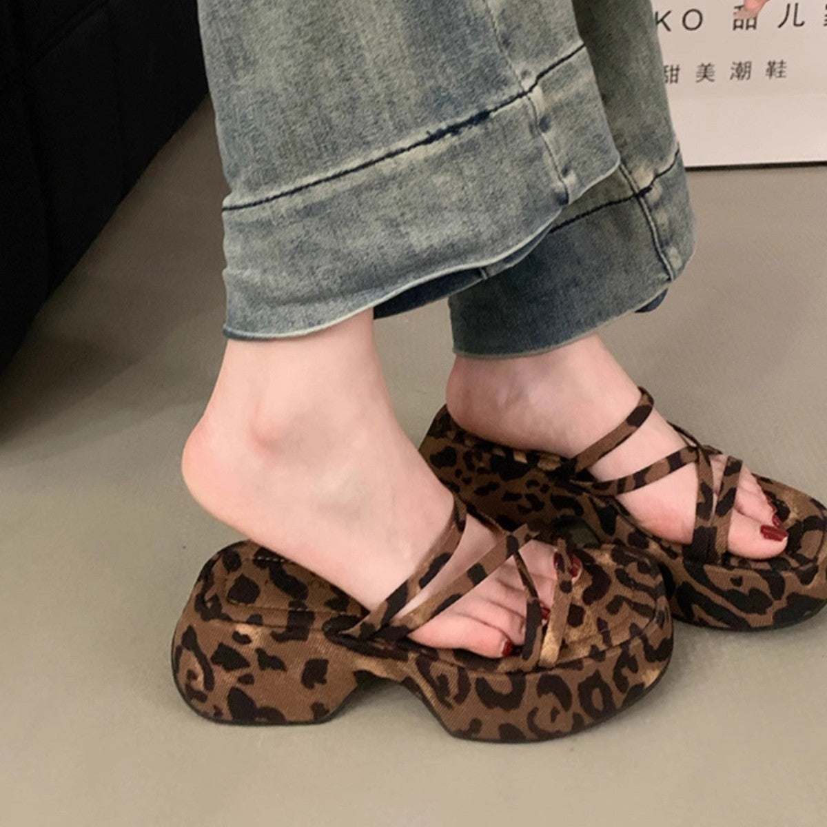 Leopard thick-soled Heels - KALONBD.COM