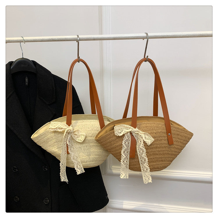 Fashionable Handmade Rattan Woven Beach Bag - KALONBD.COM