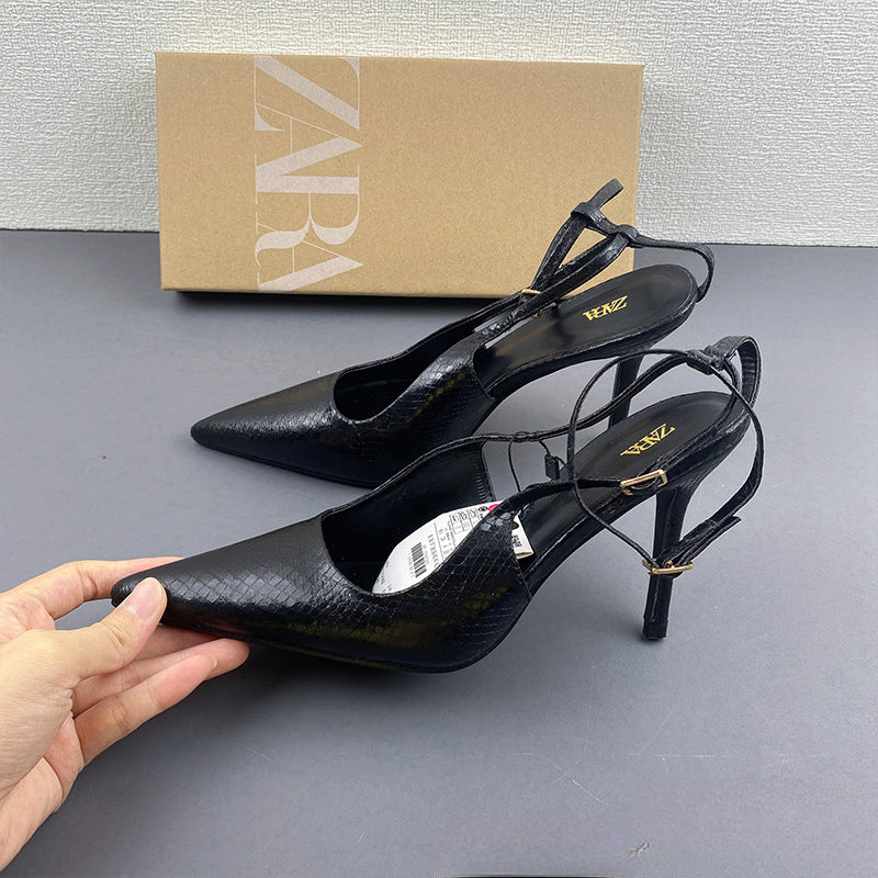 Kalonbd ZA25 summer new black heels - KALONBD.COM