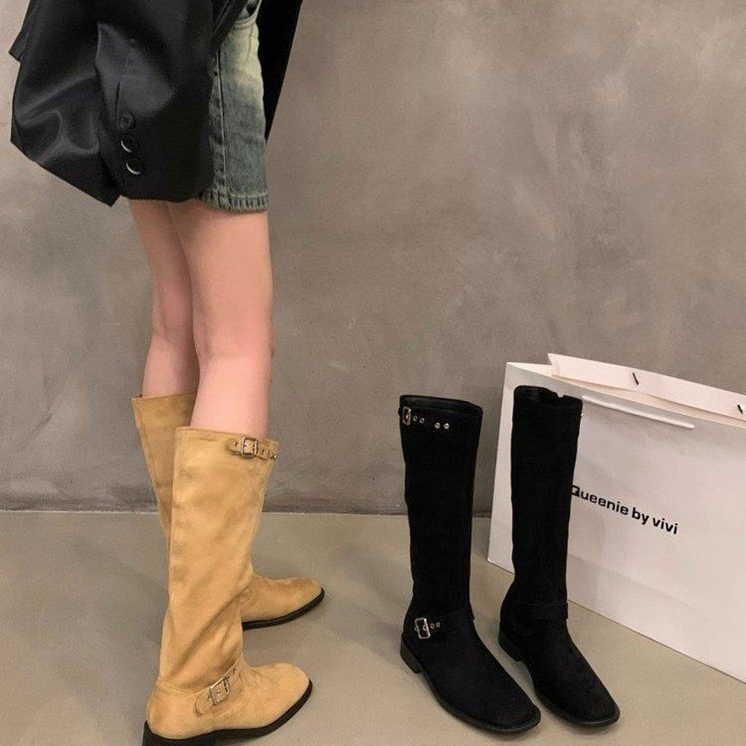 retro suede calf knight boot - KALONBD.COM