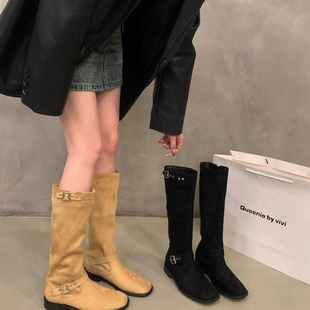 retro suede calf knight boot - KALONBD.COM