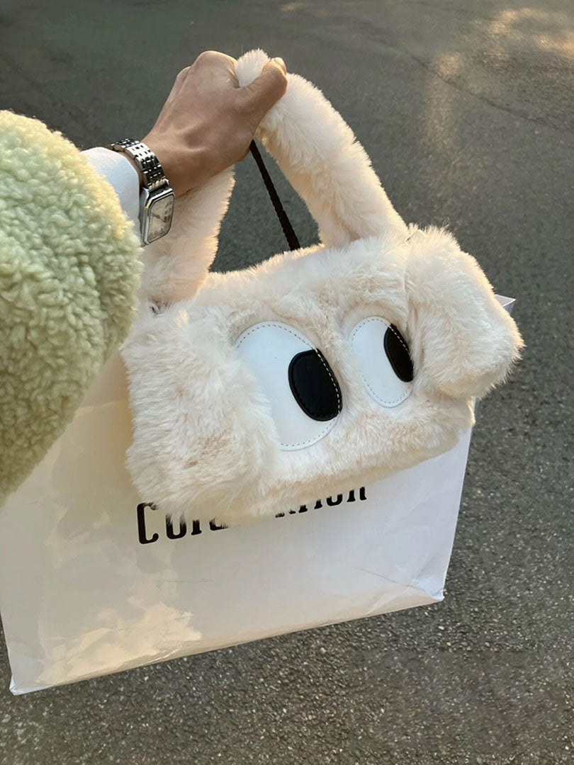 fur design puppy plush handbag - KALONBD.COM
