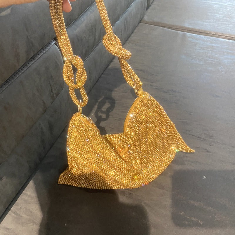 KalonBd Full Rhinestone Handbag- Gold(Pre-book) - KALONBD.COM