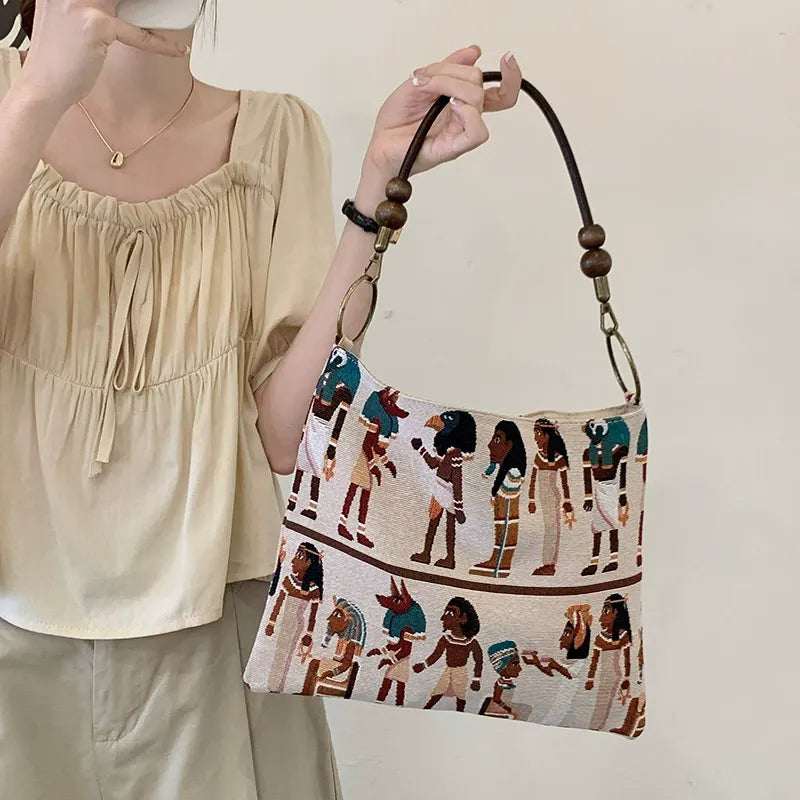 Kalonbd Retro Pharaoh Canvas Tote Bag(Pre-book)