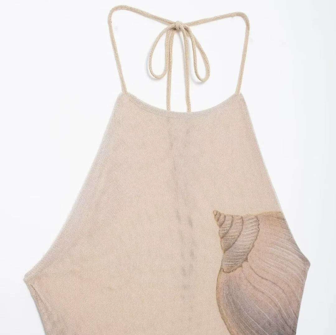 KalonBd Shell Print Tulle Dress