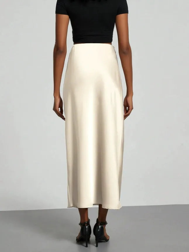 KalonBd silk mid length skirt summer