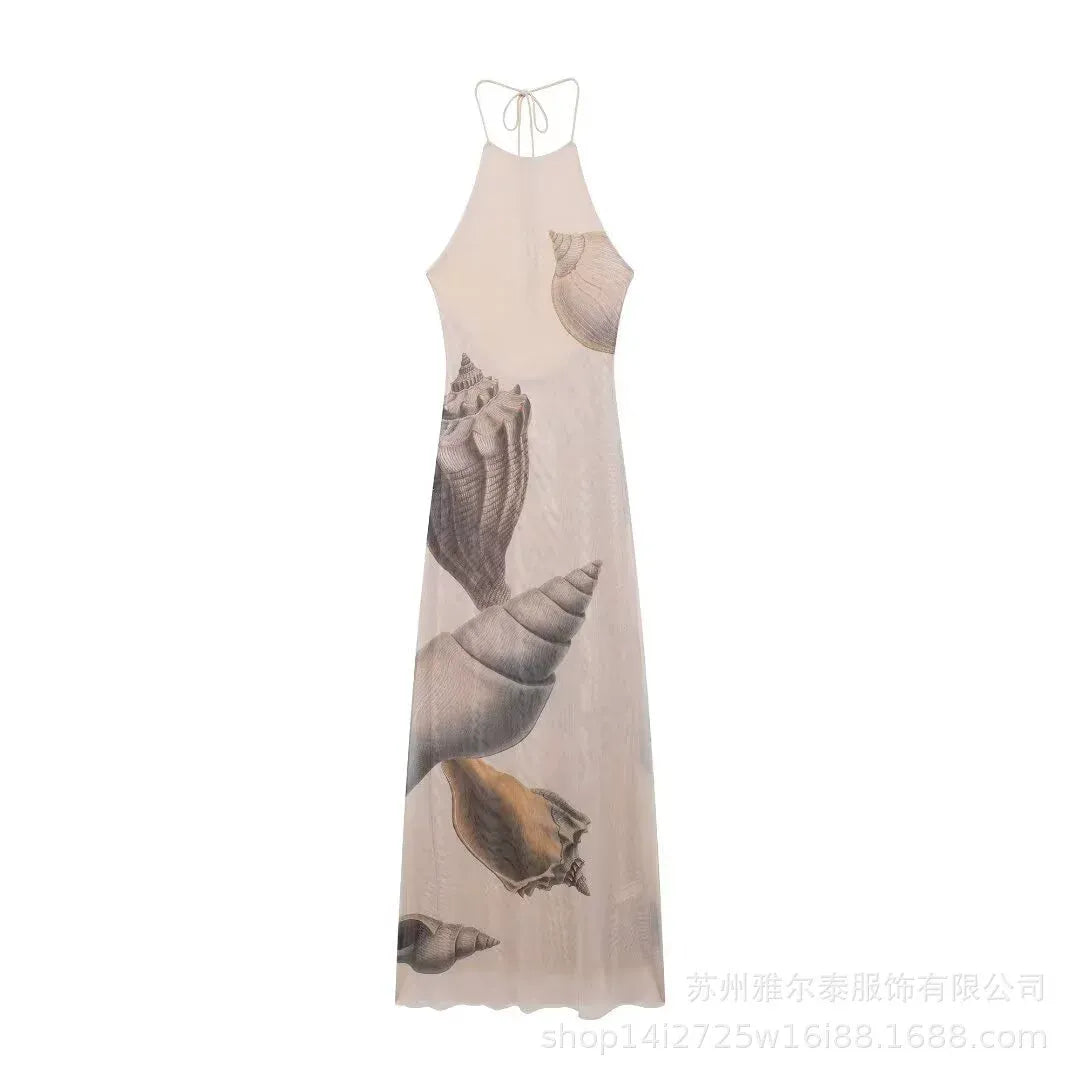 KalonBd Shell Print Tulle Dress