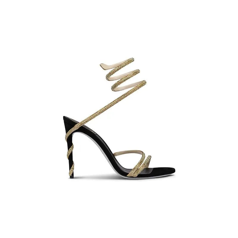 KalonBd Rhinestone snake-shaped high heels(Pre-Book)
