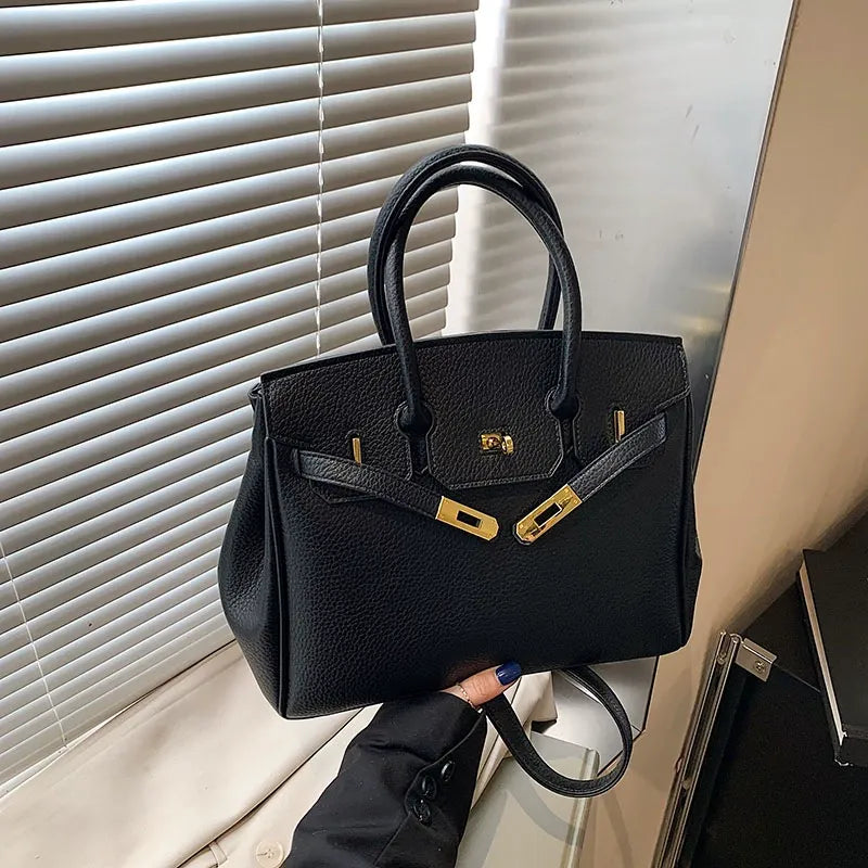 Kalonbd Togo Platinum Handbag-Black