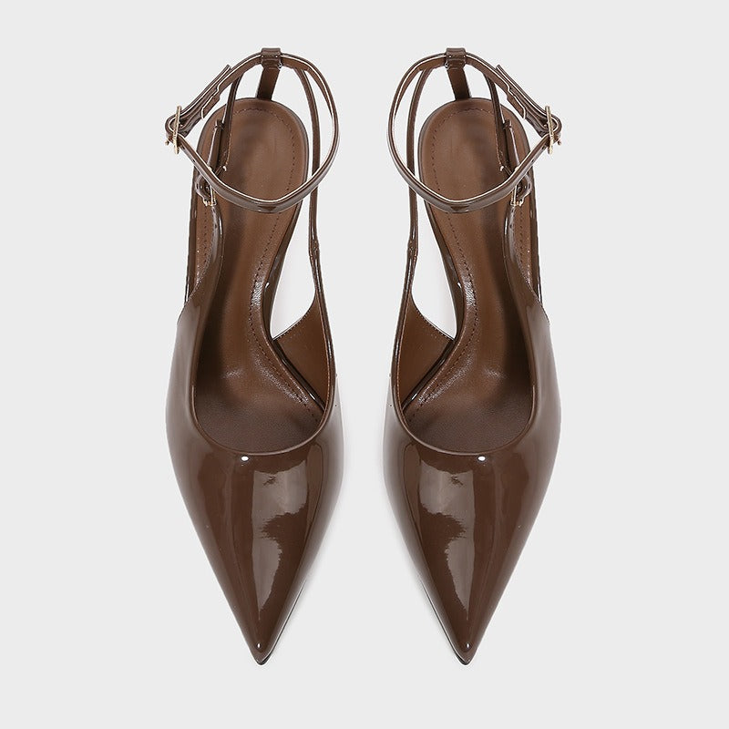 KalonBd Khaki Patent Leather Heel(Pre-book) - KALONBD.COM