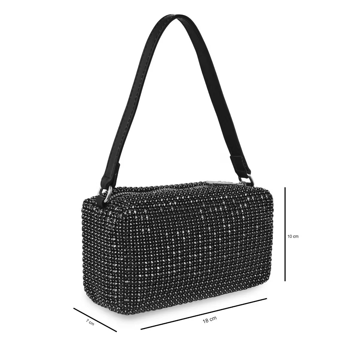 Kalonbd Rhinestone shoulder bag-Black - KALONBD.COM