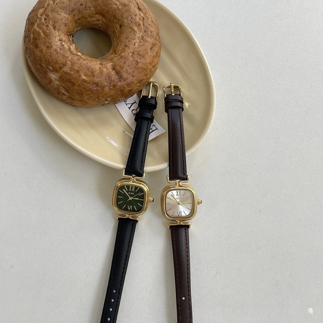 Genuin leather belt watch-whiteandcoffee - KALONBD.COM