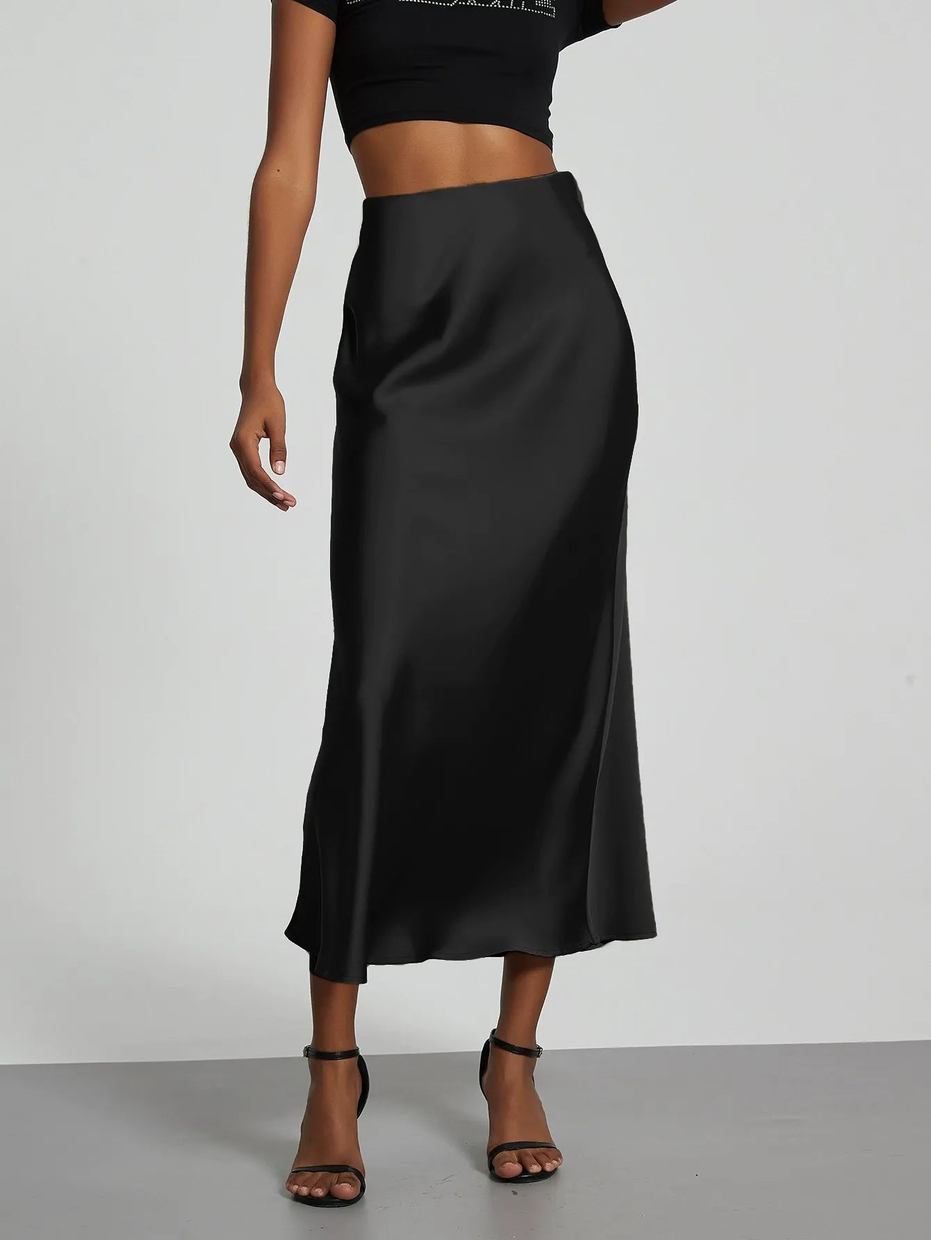 KalonBd silk mid length skirt summer