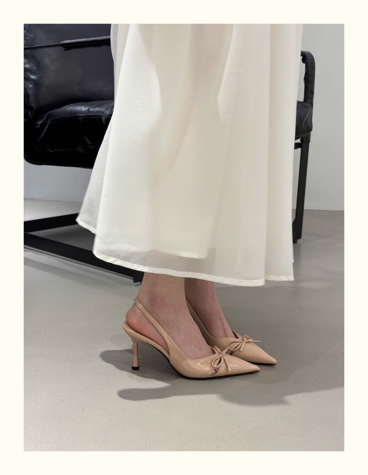 KalonBd pointed bow high heels
