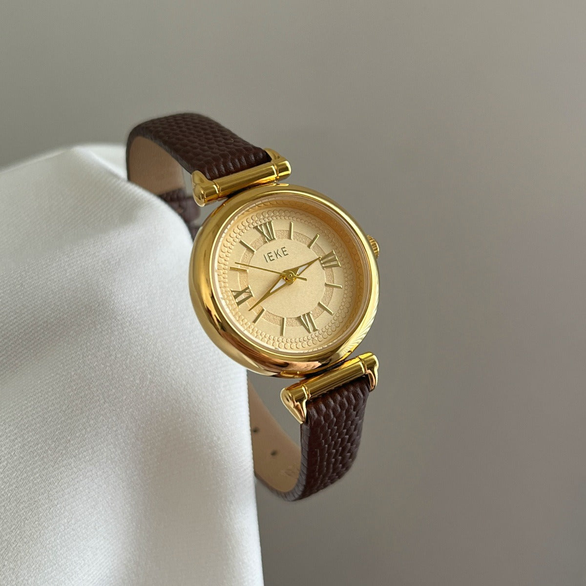 Kalonbd Roman numeral retro watch- Coffee