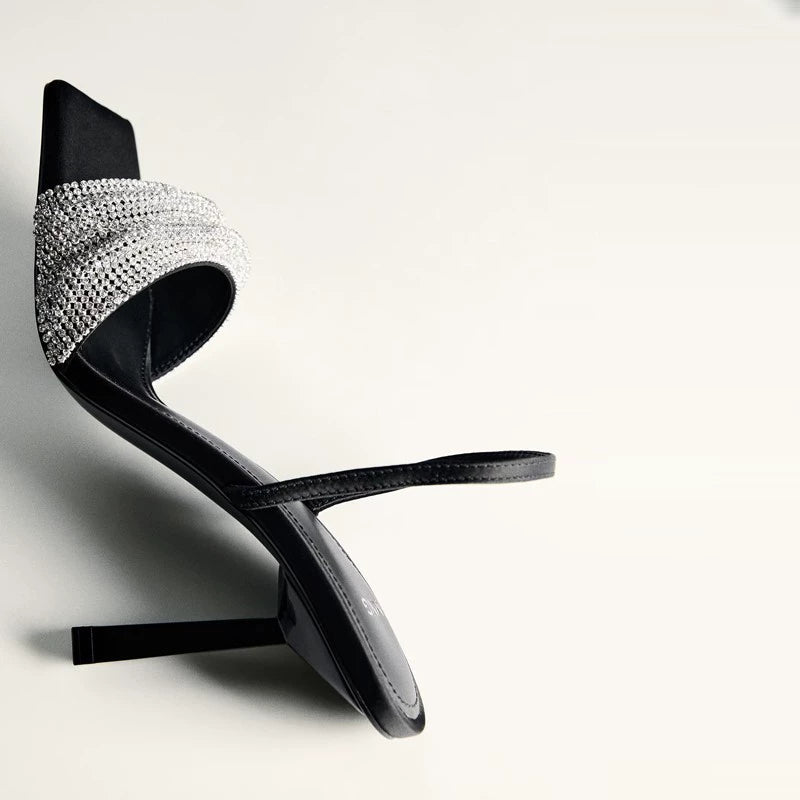 KalonBd Rhinestone Sandals with Stiletto - KALONBD.COM