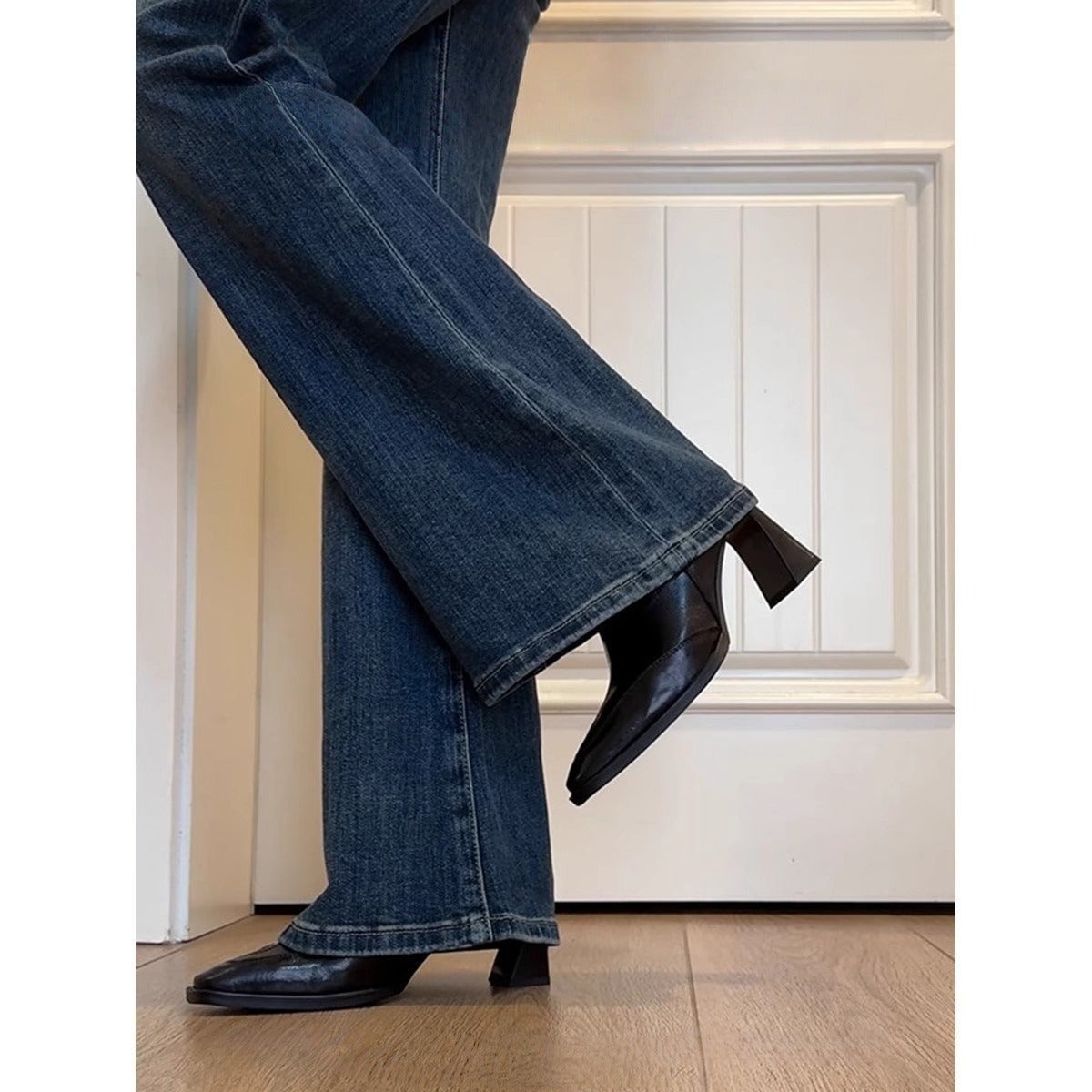Kalonbd Retro Square-Toe Ankle Boots(Pre-book)