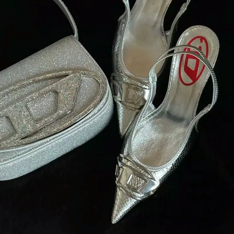 KalonBd Celebrity Style Silver High Heels(Pre-book) - KALONBD.COM