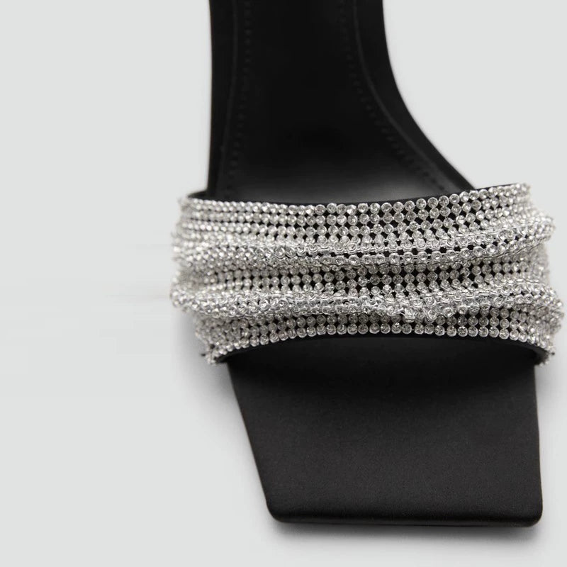 KalonBd Rhinestone Sandals with Stiletto - KALONBD.COM