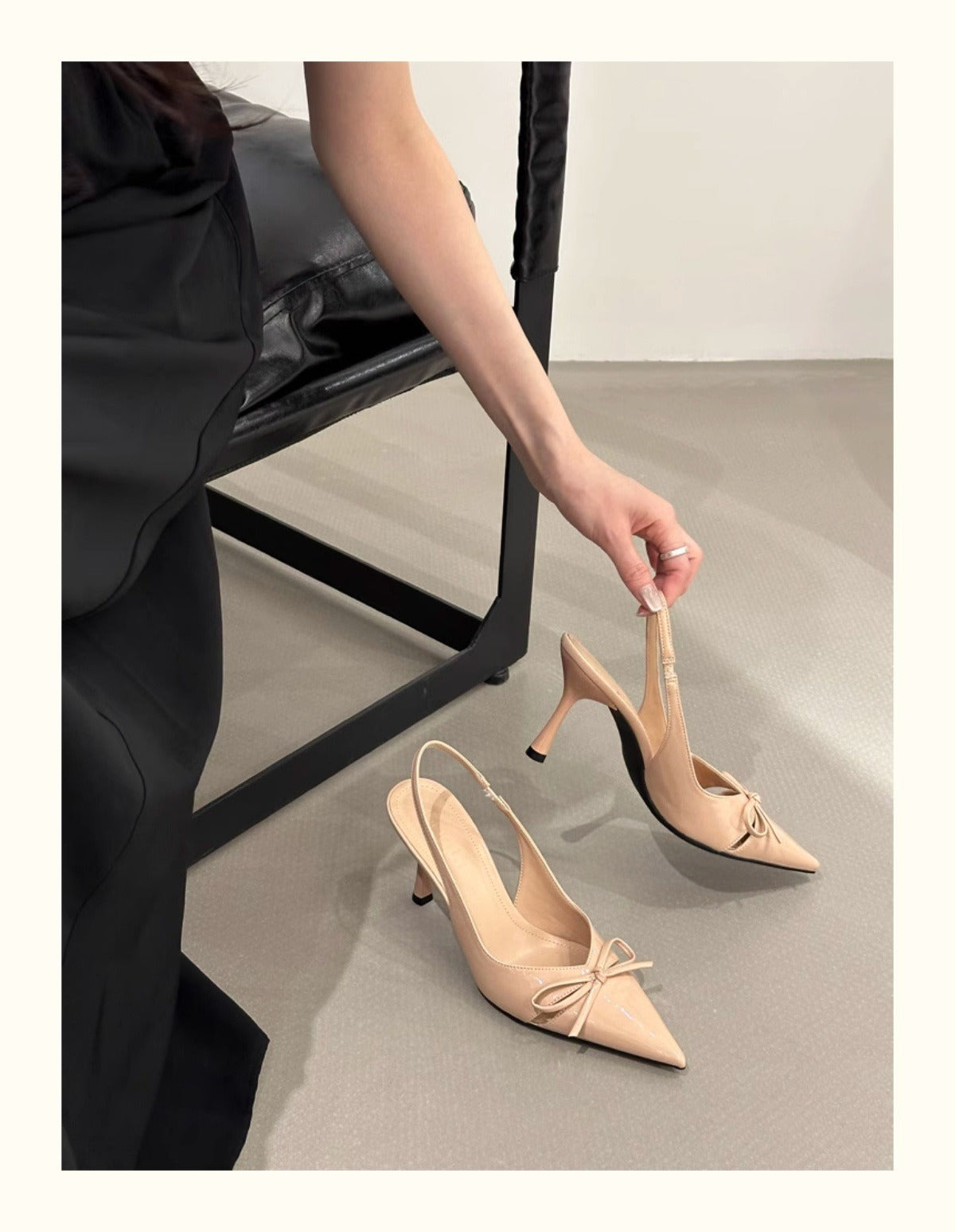 KalonBd pointed bow high heels