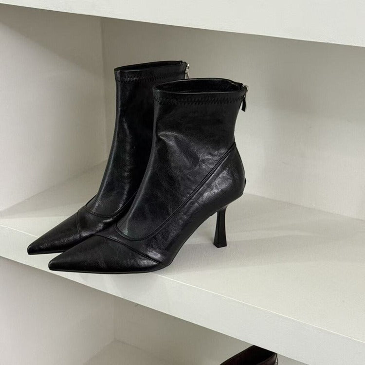 Kalonbd Black Pointed-Toe Stiletto Boots(Pre-book)