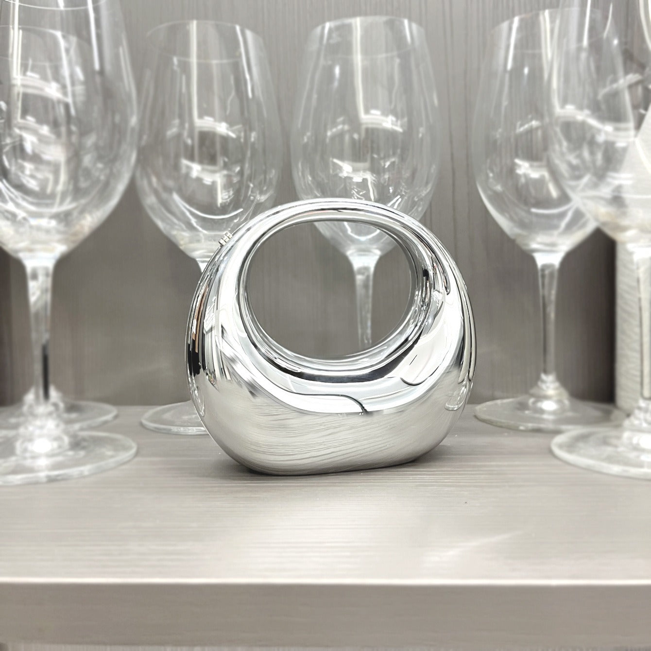 Kalonbd minimalist acrylic moon bag- Silver(Pre-book)