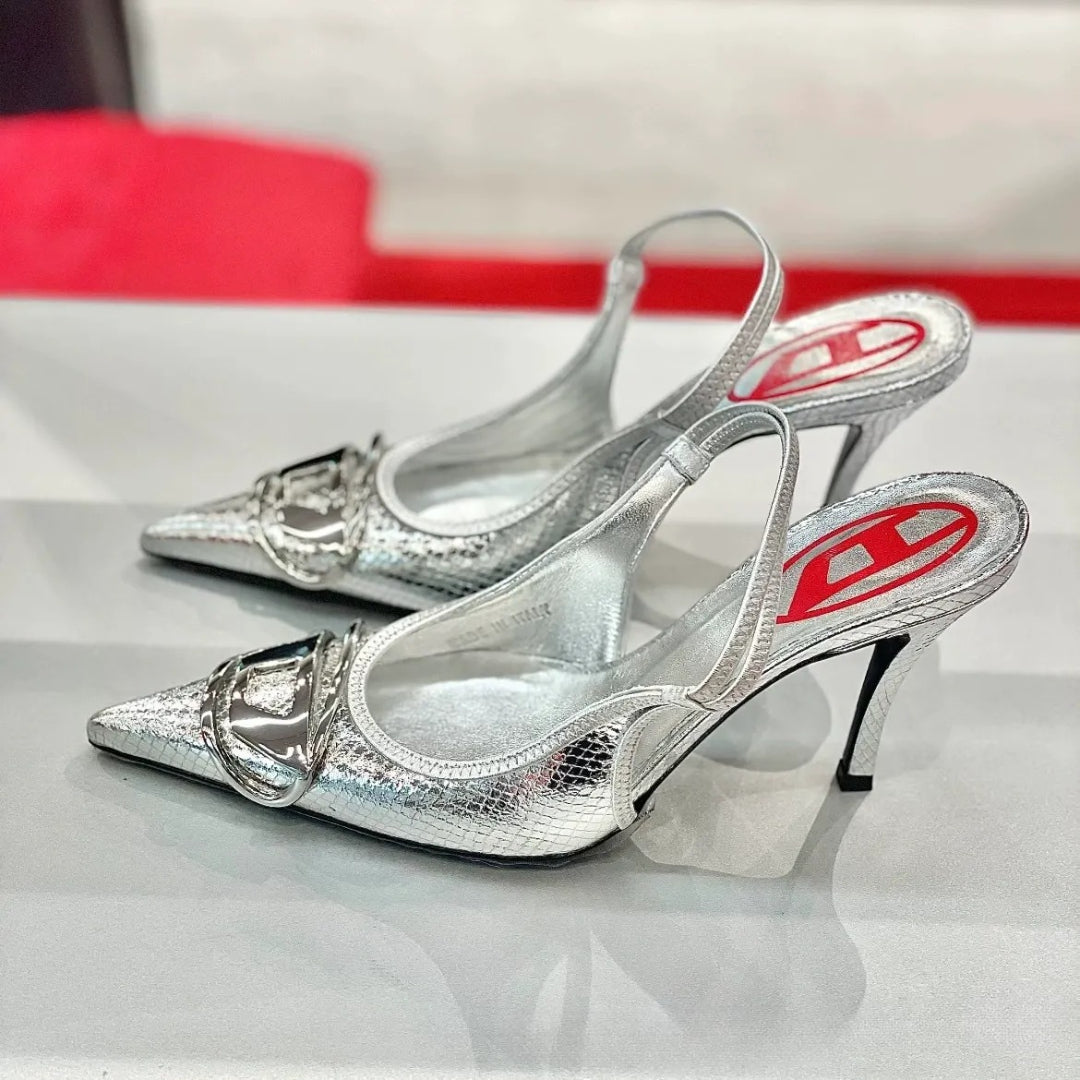 KalonBd Celebrity Style Silver High Heels(Pre-book)