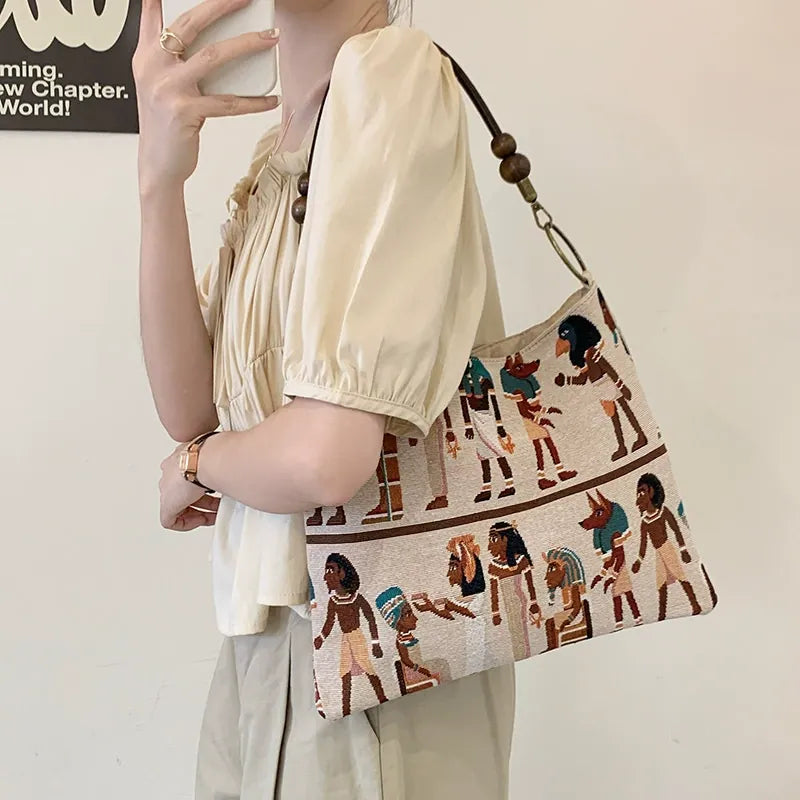 Kalonbd Retro Pharaoh Canvas Tote Bag(Pre-book)