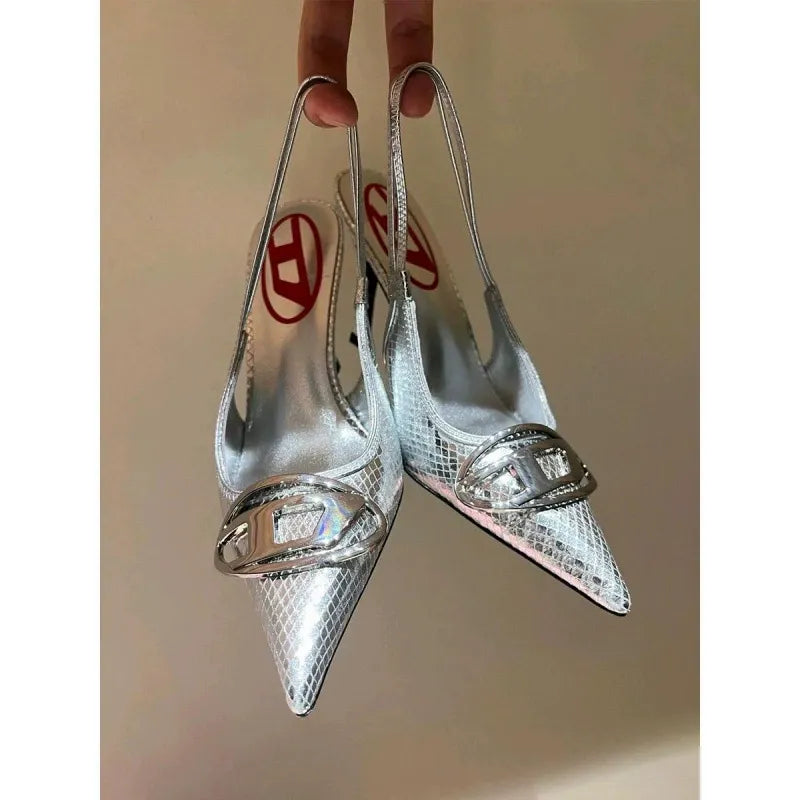 KalonBd Celebrity Style Silver High Heels(Pre-book) - KALONBD.COM