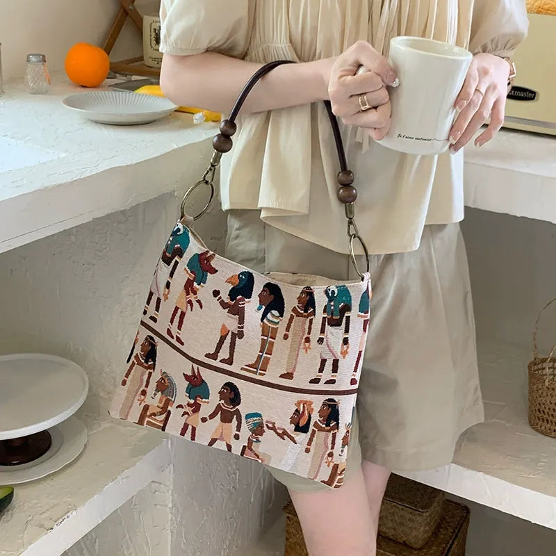 Kalonbd Retro Pharaoh Canvas Tote Bag(Pre-book)