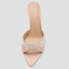 KalonBd Rhinestone Open Toe High-Heels- Apricot (Pre-book)