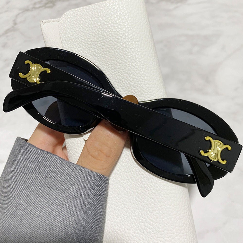 C letter anti-uv sunglass black - KALONBD.COM