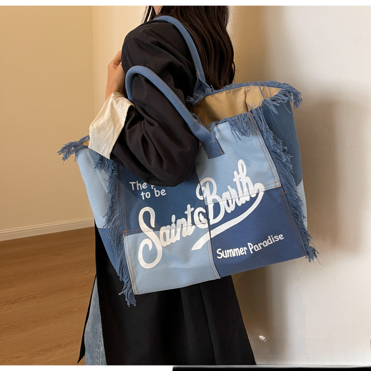 KalonBd European Denim Print Tote Bag - KALONBD.COM