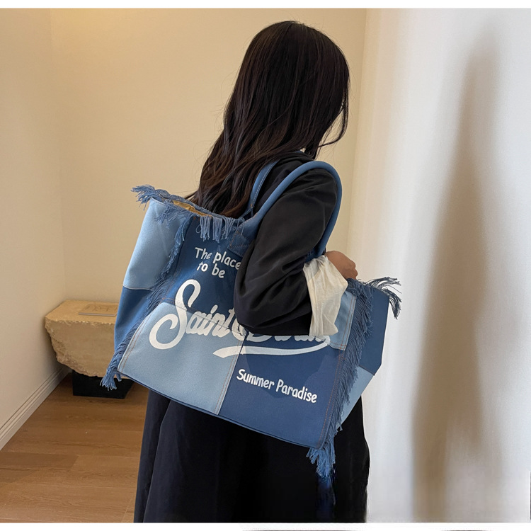 KalonBd European Denim Print Tote Bag - KALONBD.COM