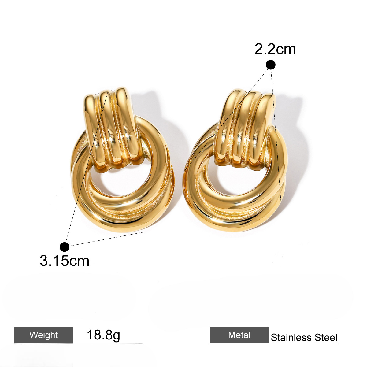 KalonBd Chic gold earrings - KALONBD.COM