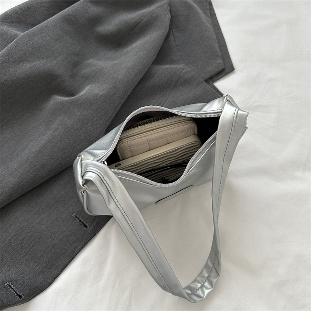 trending silver pleated armpit bag - KALONBD.COM