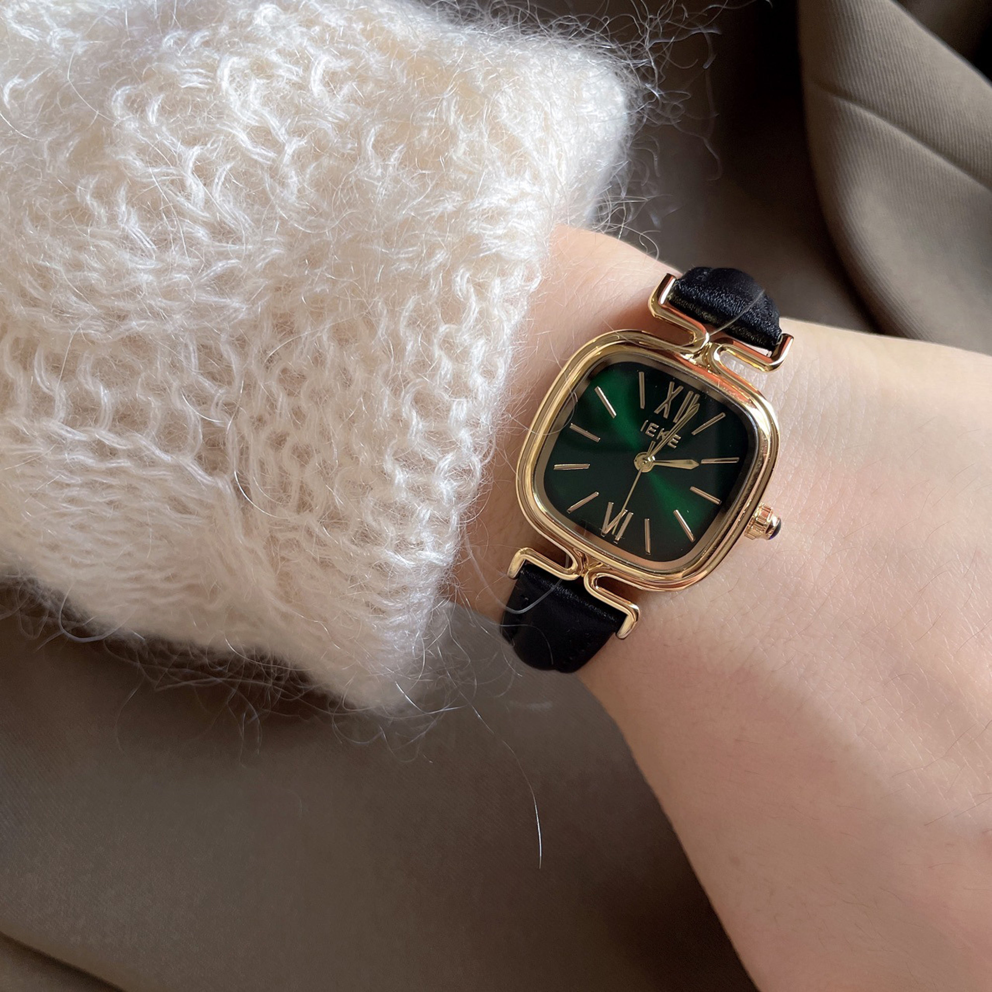 Genuine leather belt watch-green dial(pre-book) - KALONBD.COM