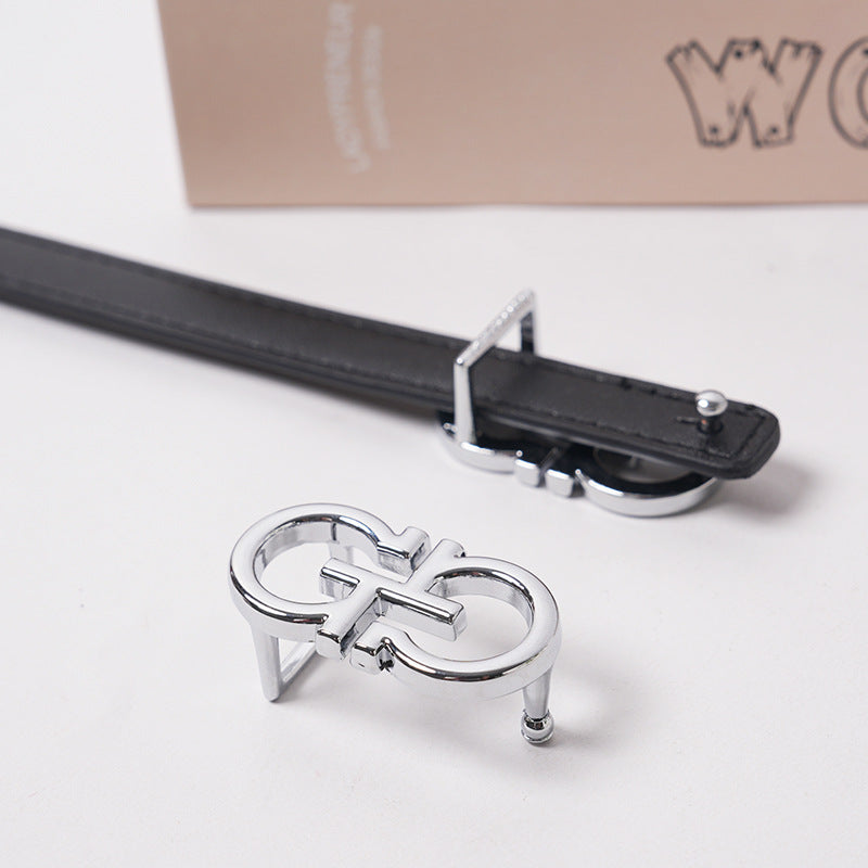 genuine leather designer waist belt-white - KALONBD.COM