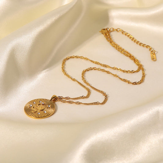 Gold-plated Snake Small Circle Necklace